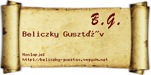 Beliczky Gusztáv névjegykártya